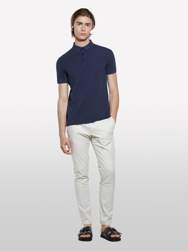 Pantaloni chino beige chiaro slim fit - pantaloni slim da uomo | Sisley