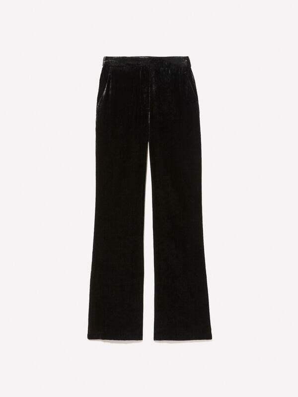 Pantaloni neri in velluto  - pantaloni flare da donna | Sisley