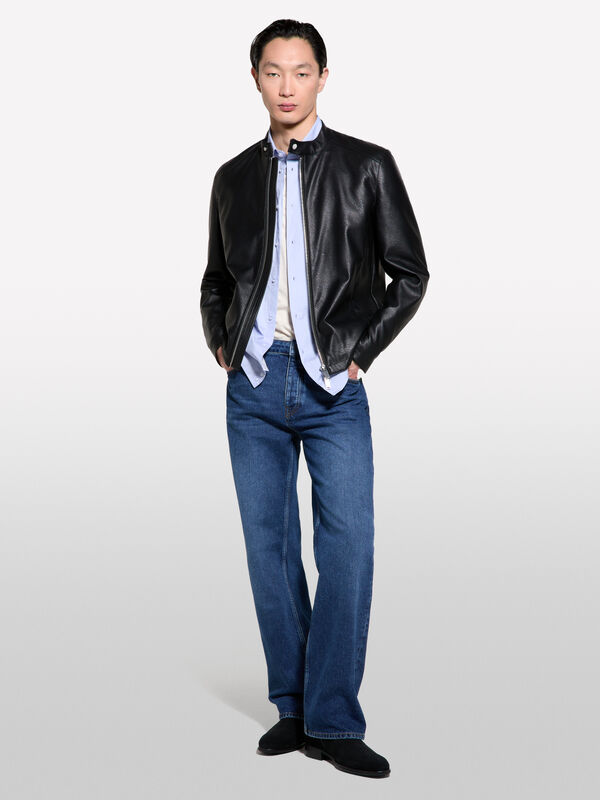 Biker nero slim fit - giacche e giubbotti da uomo | Sisley
