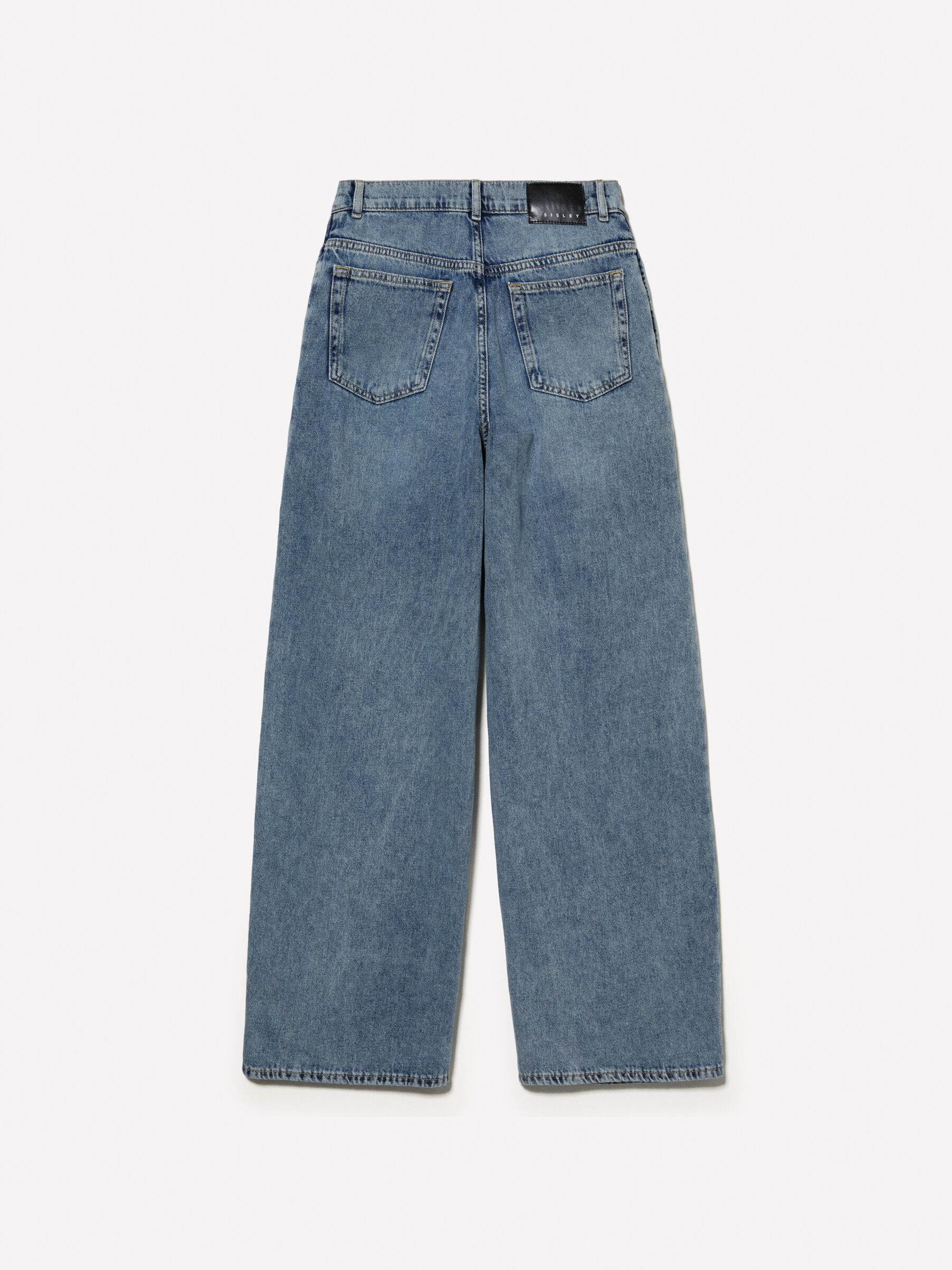 Jeans blu wide leg con pieghe Blu Sisley