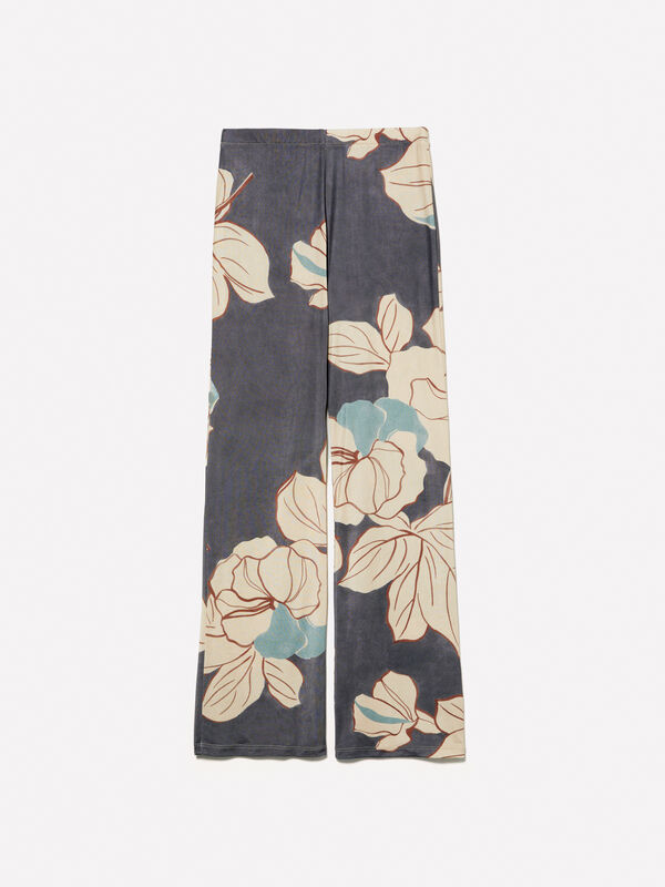 Pantaloni stampati multicolore Pantaloni stampati multicolore - pantaloni a vita alta da donna | Sisley