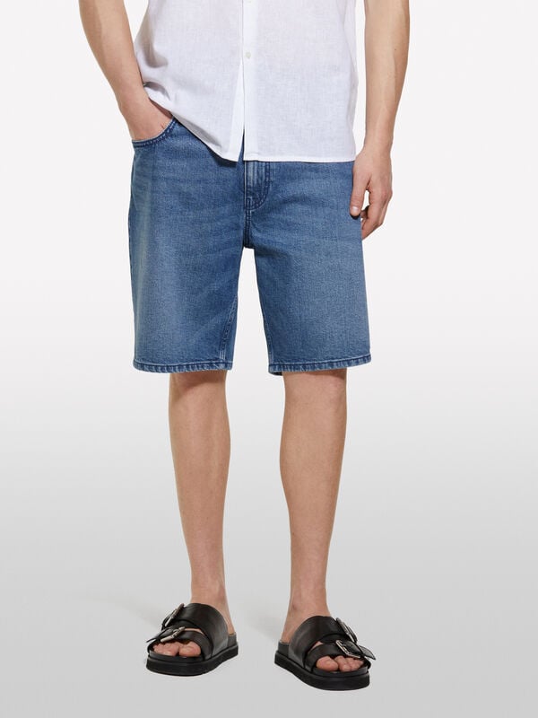 Bermuda di jeans scuro - jeans shorts da uomo | Sisley