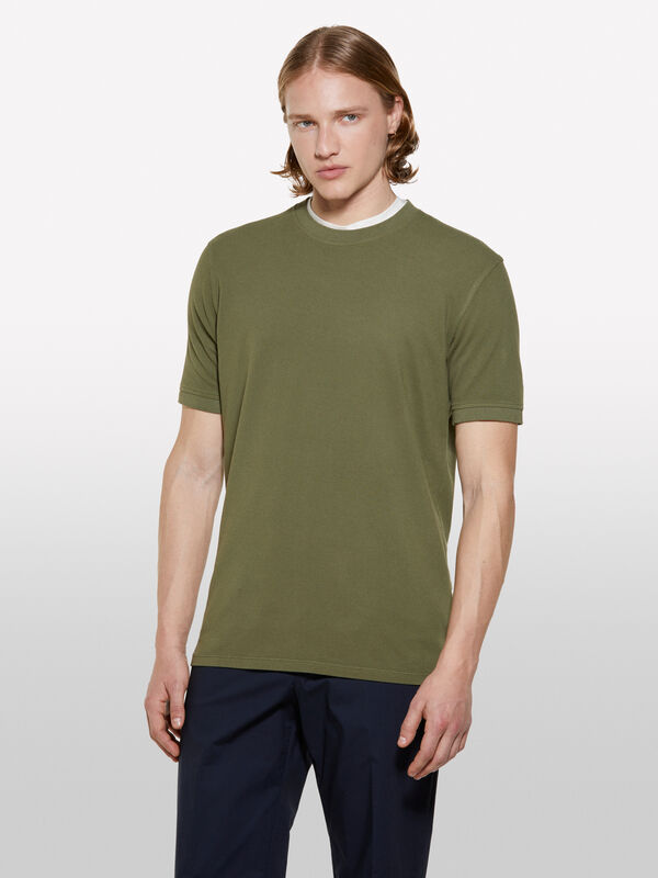 T-shirt verde militare a maniche corte - t-shirt a manica corta da uomo | Sisley