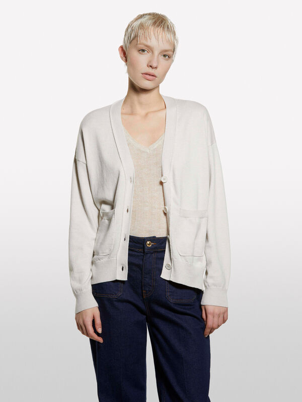 Cardigan tortora over fit - cardigan da donna | Sisley