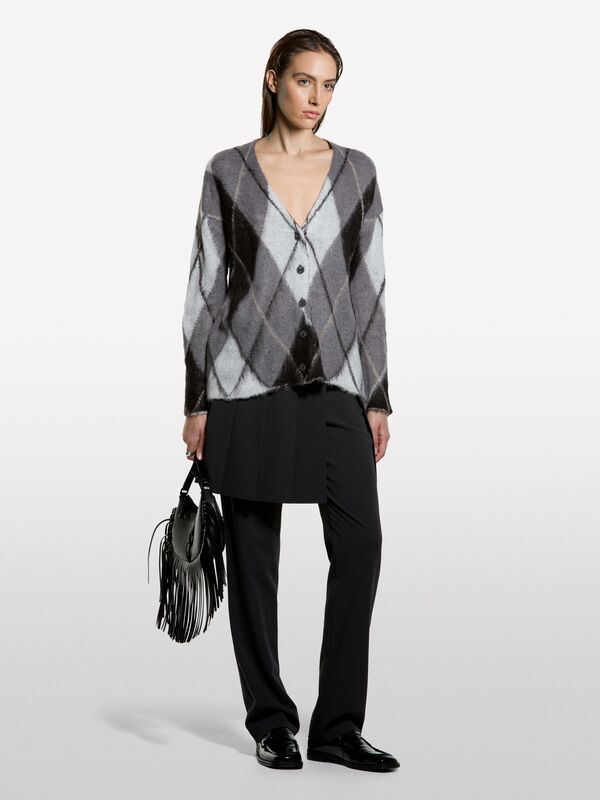 Cardigan fantasia maxi check  - cardigan da donna | Sisley