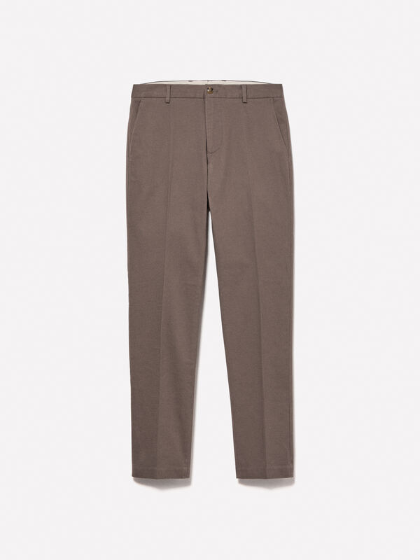 Pantaloni chino marroni - pantaloni slim da uomo | Sisley