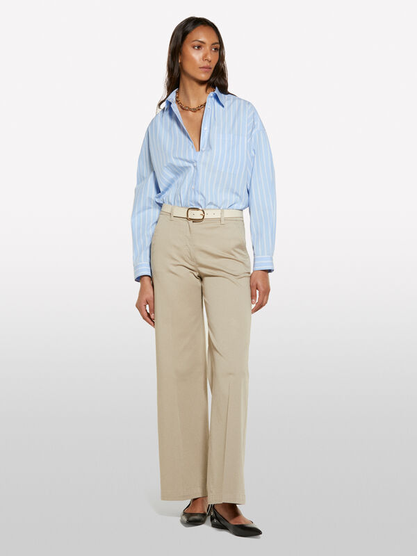 Camicia over a righe azzurra Camicia over a righe azzurra - camicie da donna | Sisley
