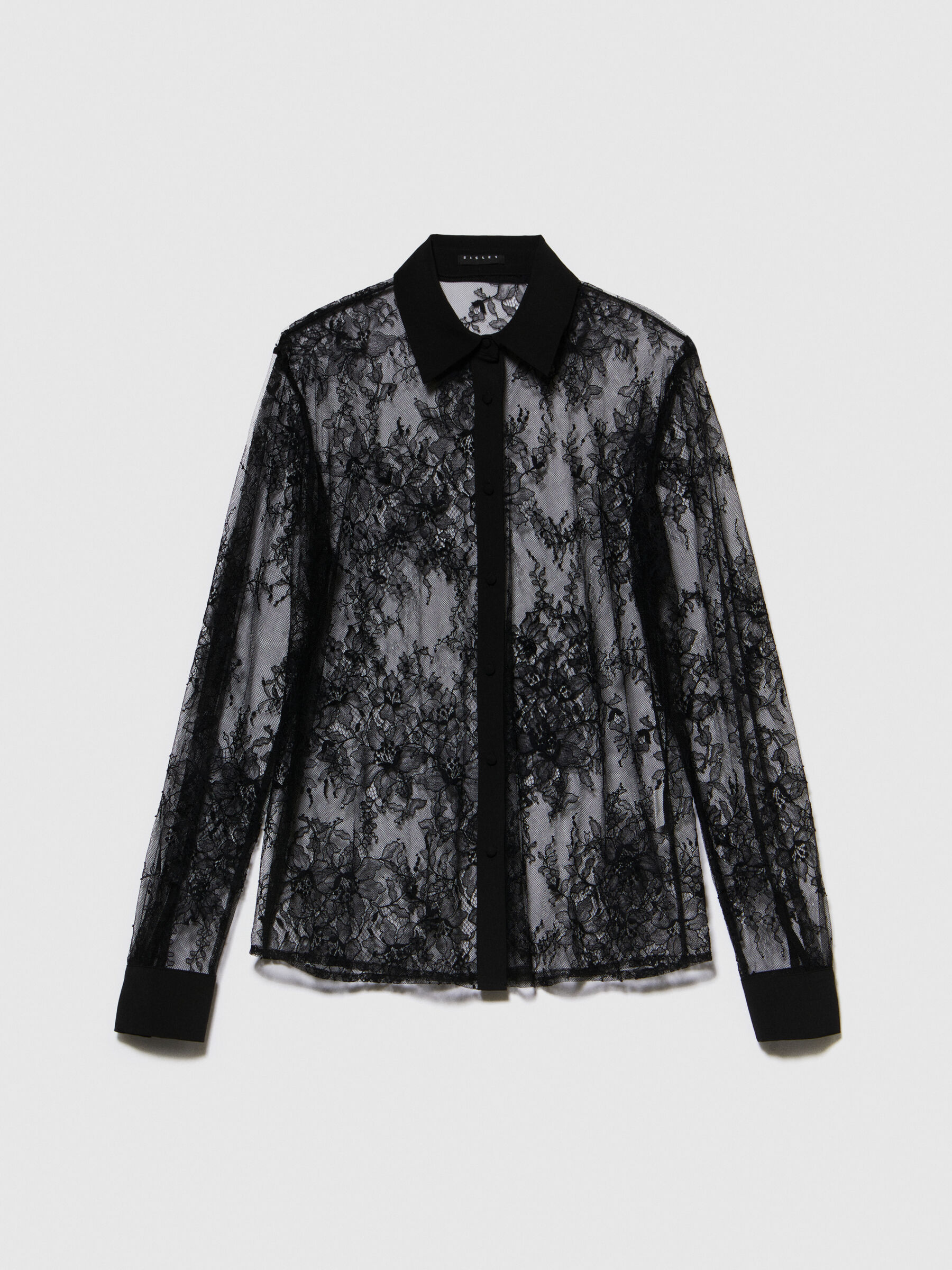 Camicia pizzo nera clearance