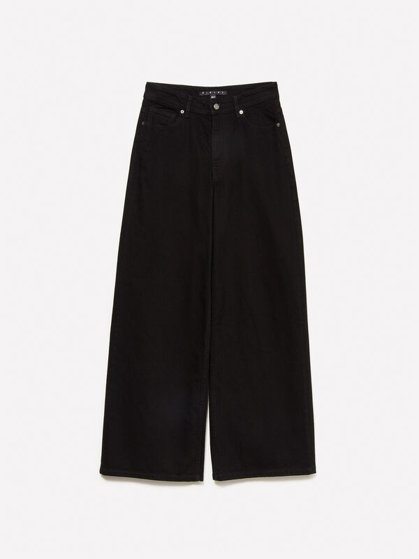 Jeans Style 72 wide fit neri - jeans palazzo da donna | Sisley