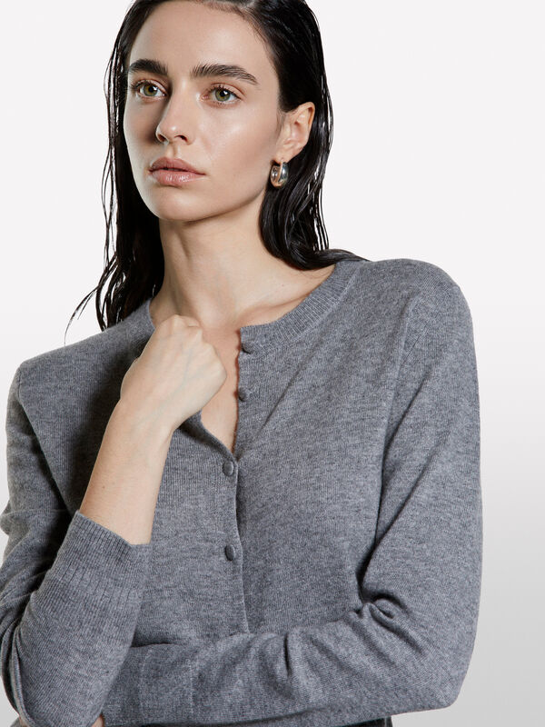 Cardigan regular fit grigio melange scuro - cardigan da donna | Sisley