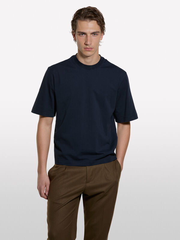 T-shirt blu relaxed fit  - t-shirt a manica corta da uomo | Sisley