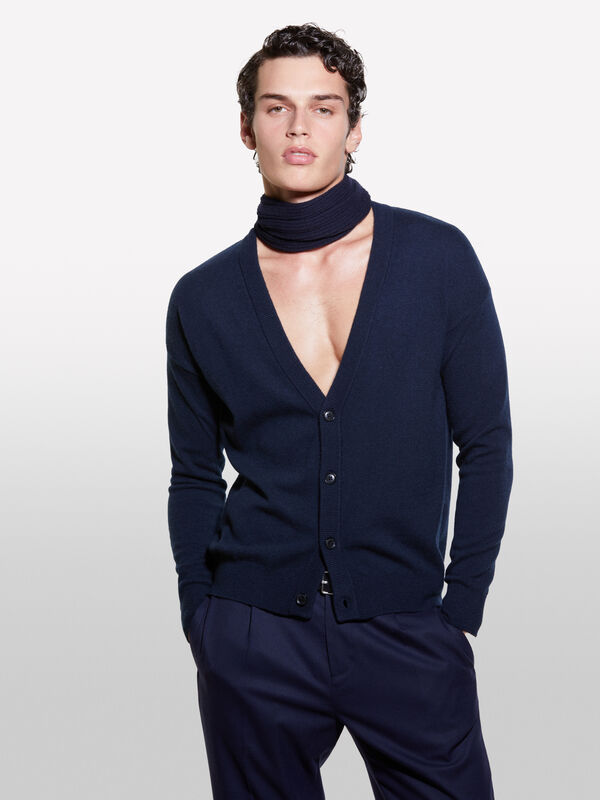 Cardigan regular fit blu scuro  - cardigan da uomo | Sisley