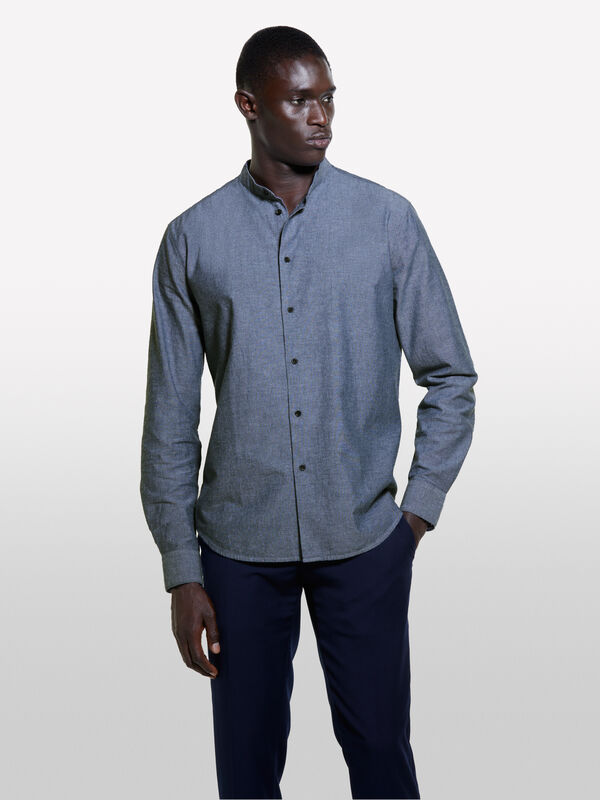 Camicia alla coreana grigia - camicie regular da uomo | Sisley