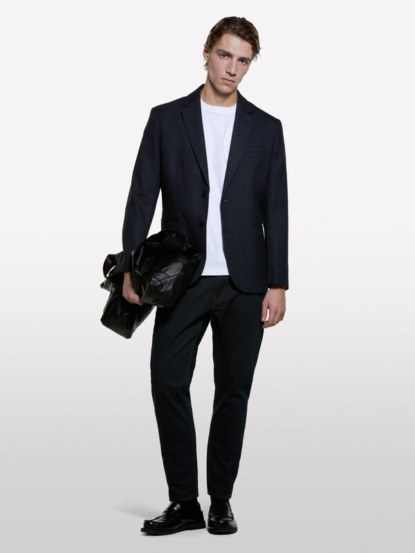 Blazer slim comfort fit blu scuro - blazer da uomo | Sisley