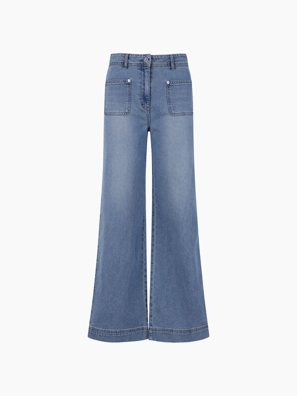 Jeans blu a trapezio - Palazzo | Sisley K