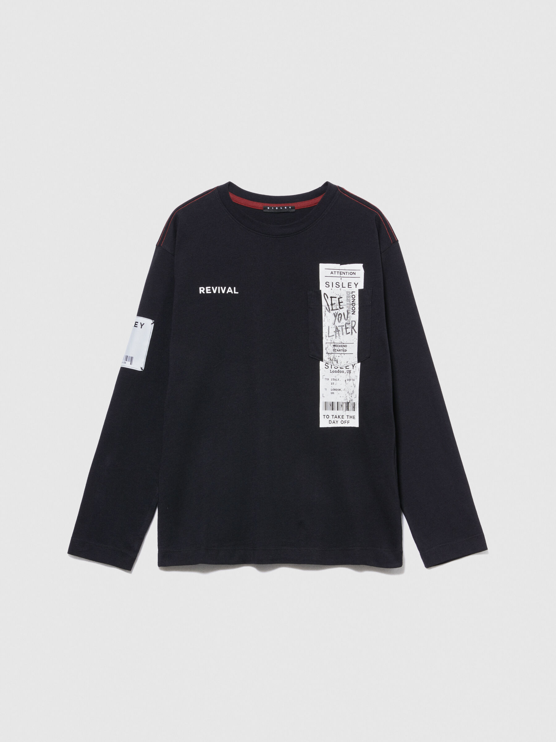 T shirt manica on sale lunga sisley