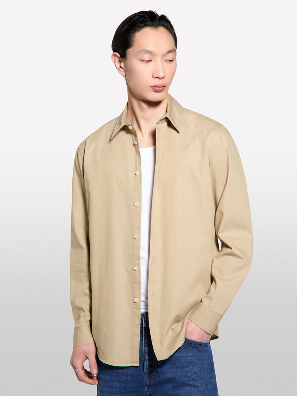 Camicia beige regular fit - camicie regular da uomo | Sisley