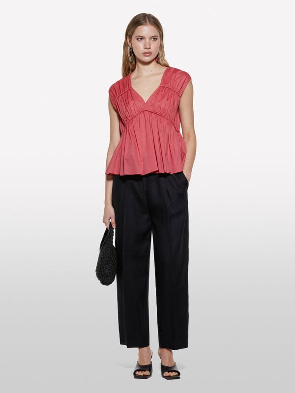 Top fard con arriccio Top fard con arriccio - top da donna | Sisley