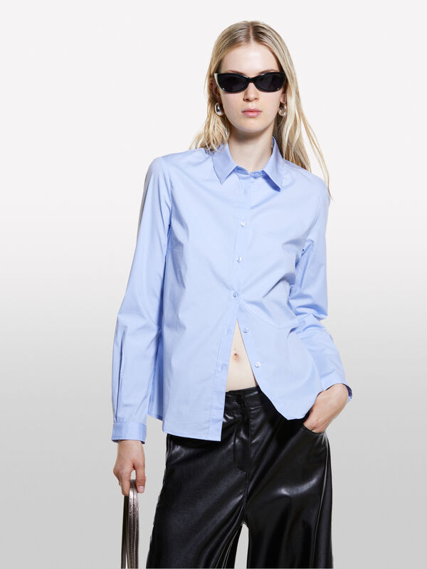 Camicia azzurra slim fit - camicie da donna | Sisley