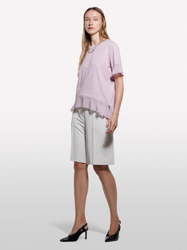 T-shirt rosa con rouches T-shirt rosa con rouches - t-shirt a manica corta da donna | Sisley