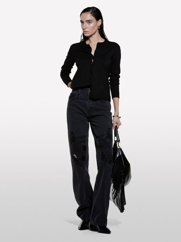 Cardigan regular fit nero - cardigan da donna | Sisley