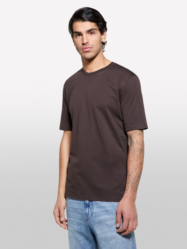 T-shirt a maniche corte regular fit marrone - t-shirt a manica corta da uomo | Sisley