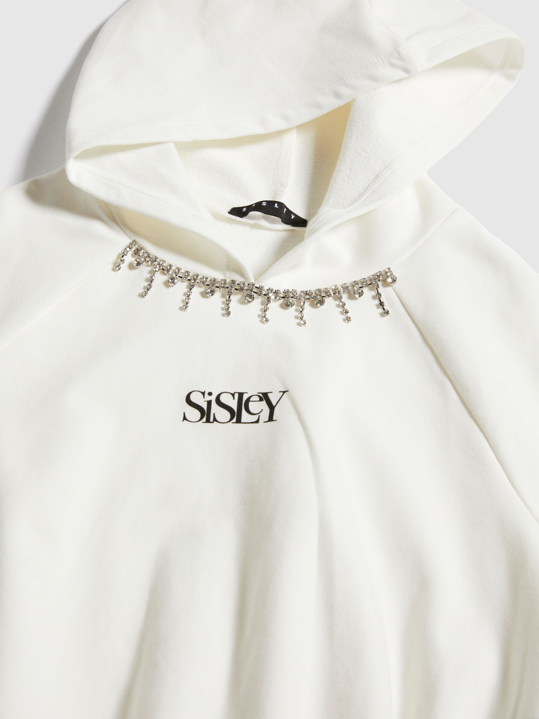 Felpa con dettaglio gioiello Bianco Bambina Sisley