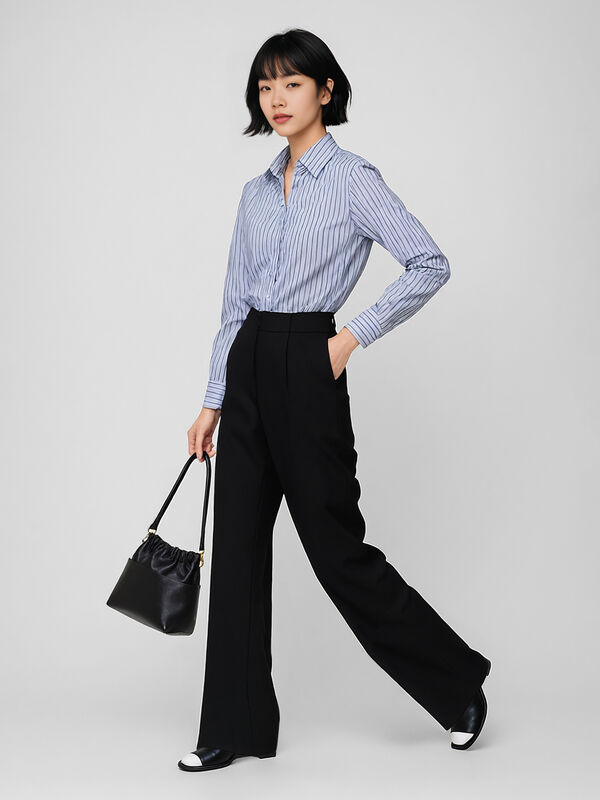 Camicia azzurra a righe - sisley k camicie | Sisley K