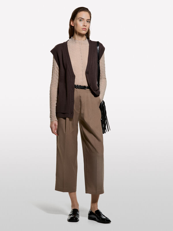 Gilet con doppia costina - maglie scollo a v da donna | Sisley