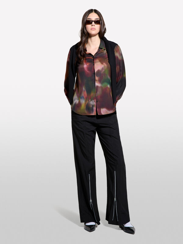 Camicia in satin stampato Camicia in satin stampato - camicie da donna | Sisley