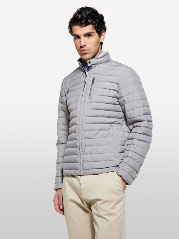 Giubbotto imbottito biker grigio chiaro - piumini e giacche imbottite da uomo | Sisley
