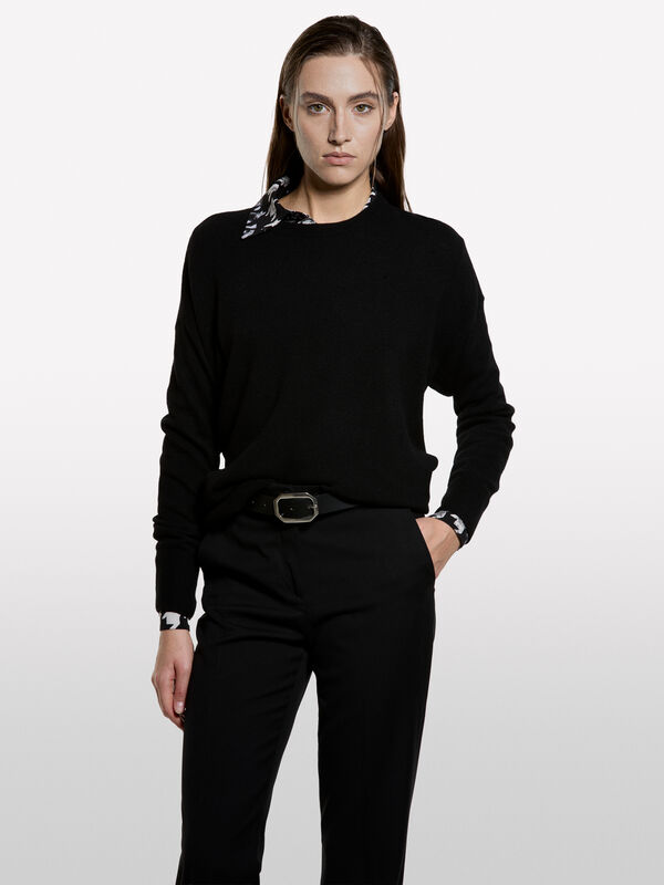 Maglia in misto lana con scollo a barchetta - maglie scollo a barchetta da donna | Sisley