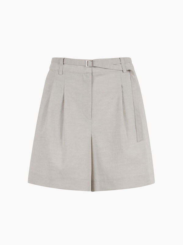 Bermuda beige chiaro con cinturino - sisley k pantaloncini | Sisley K
