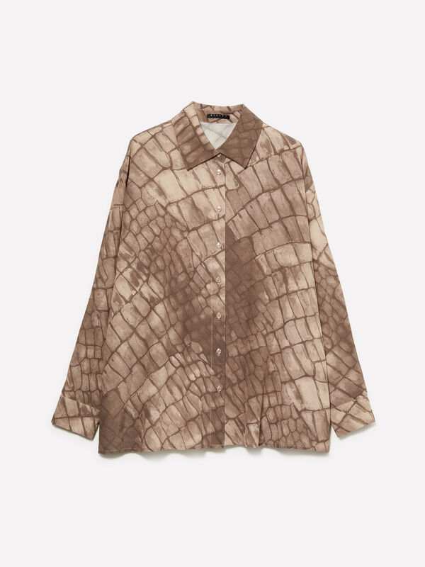 Camicia fantasia stampata beige - camicie da donna | Sisley