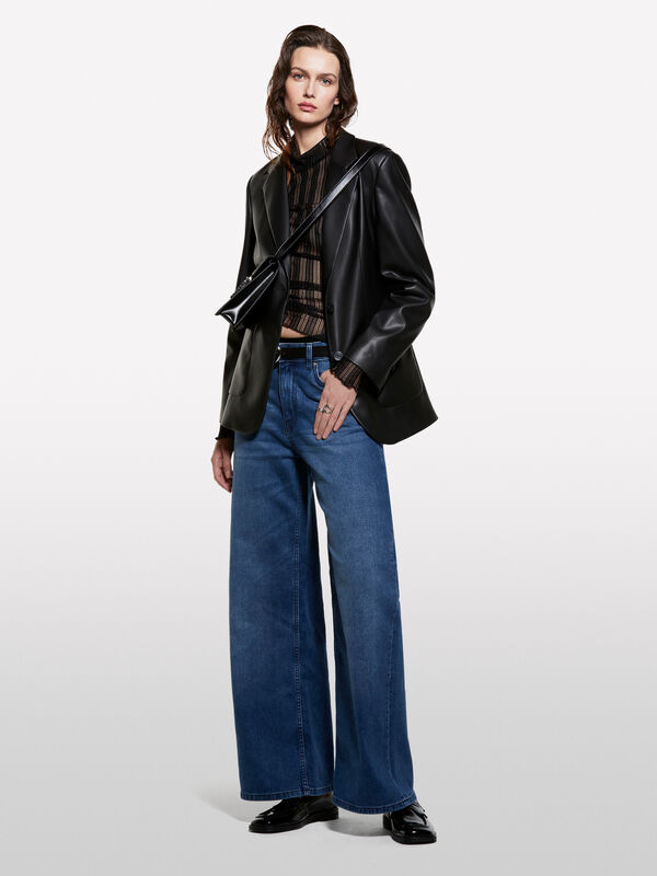 Jeans Style 72 wide fit blu - jeans palazzo da donna | Sisley