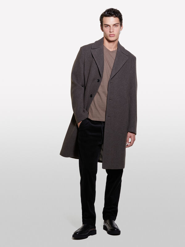 Cappotto marrone monopetto - cappotti da uomo | Sisley