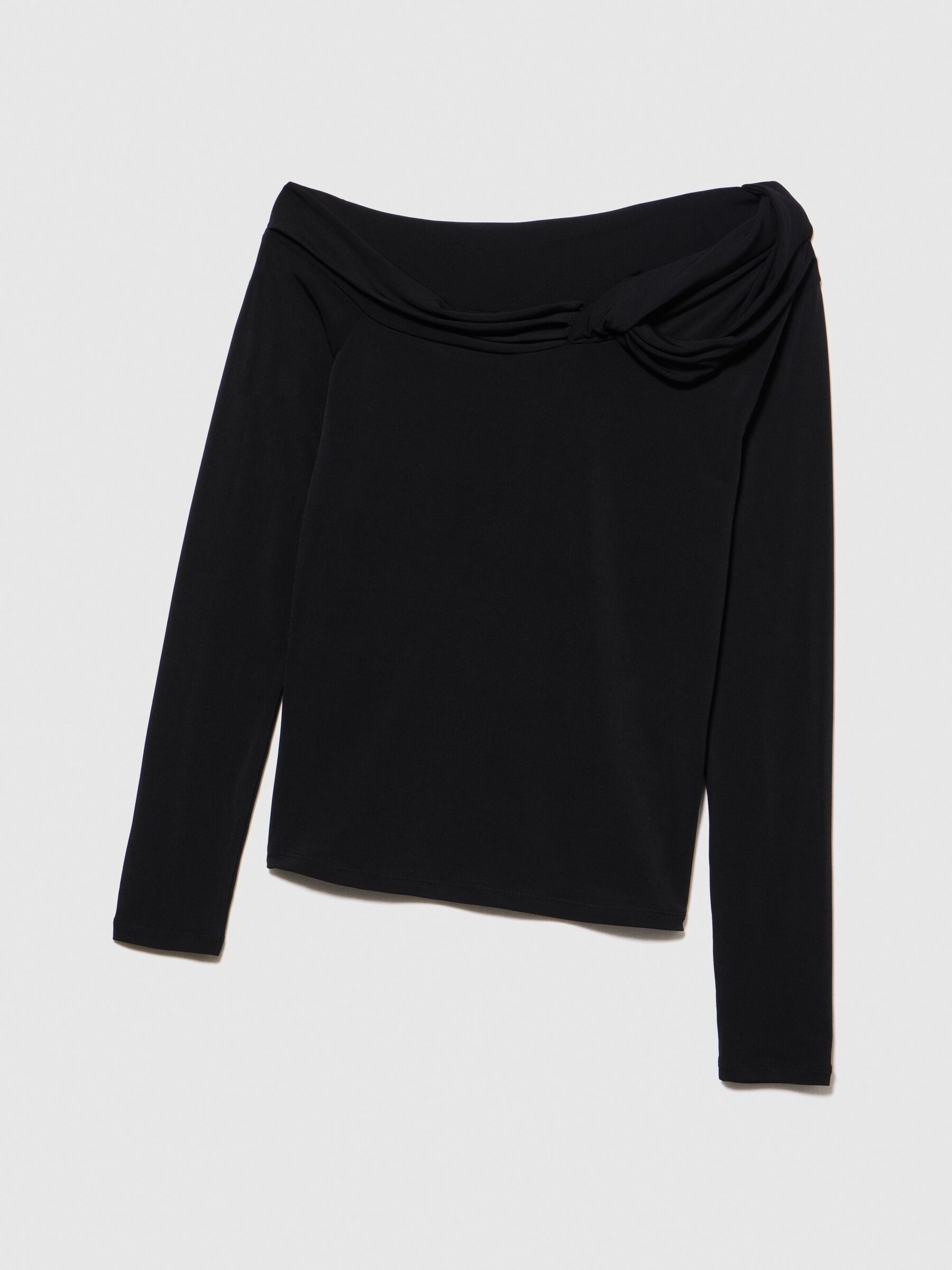T shirt con spalla scoperta Nero Donna Sisley
