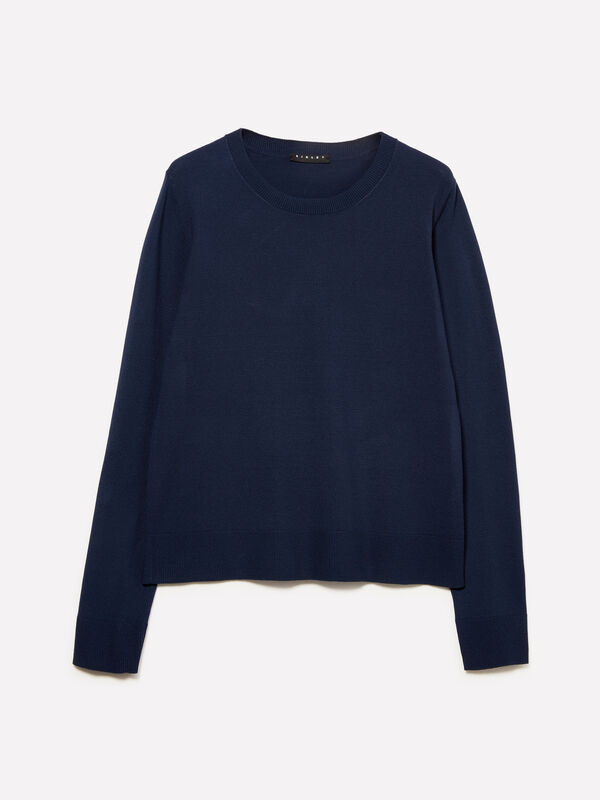 Maglia girocollo blu marino - maglie girocollo da donna | Sisley