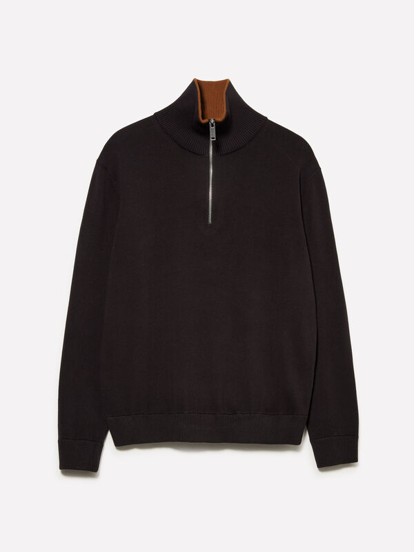 Maglia con zip	 - maglie collo alto da uomo | Sisley