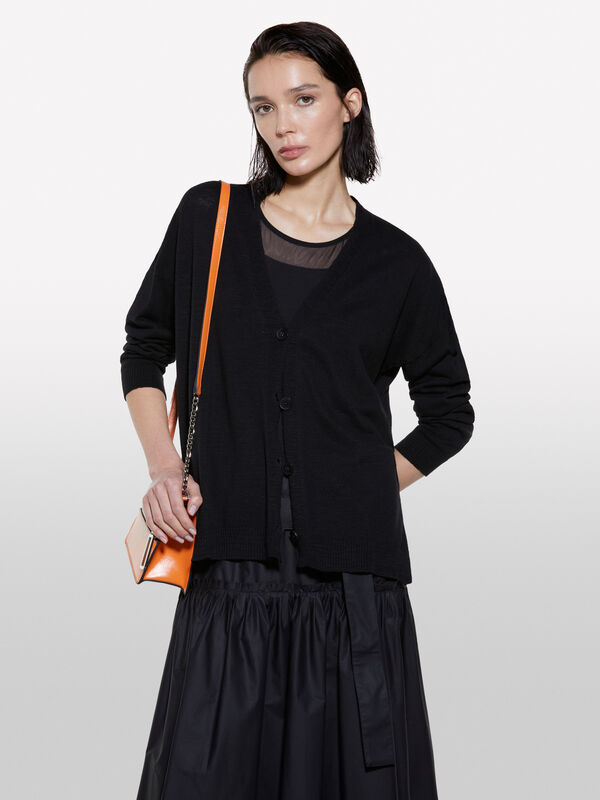 Cardigan nero in maglia  - cardigan da donna | Sisley