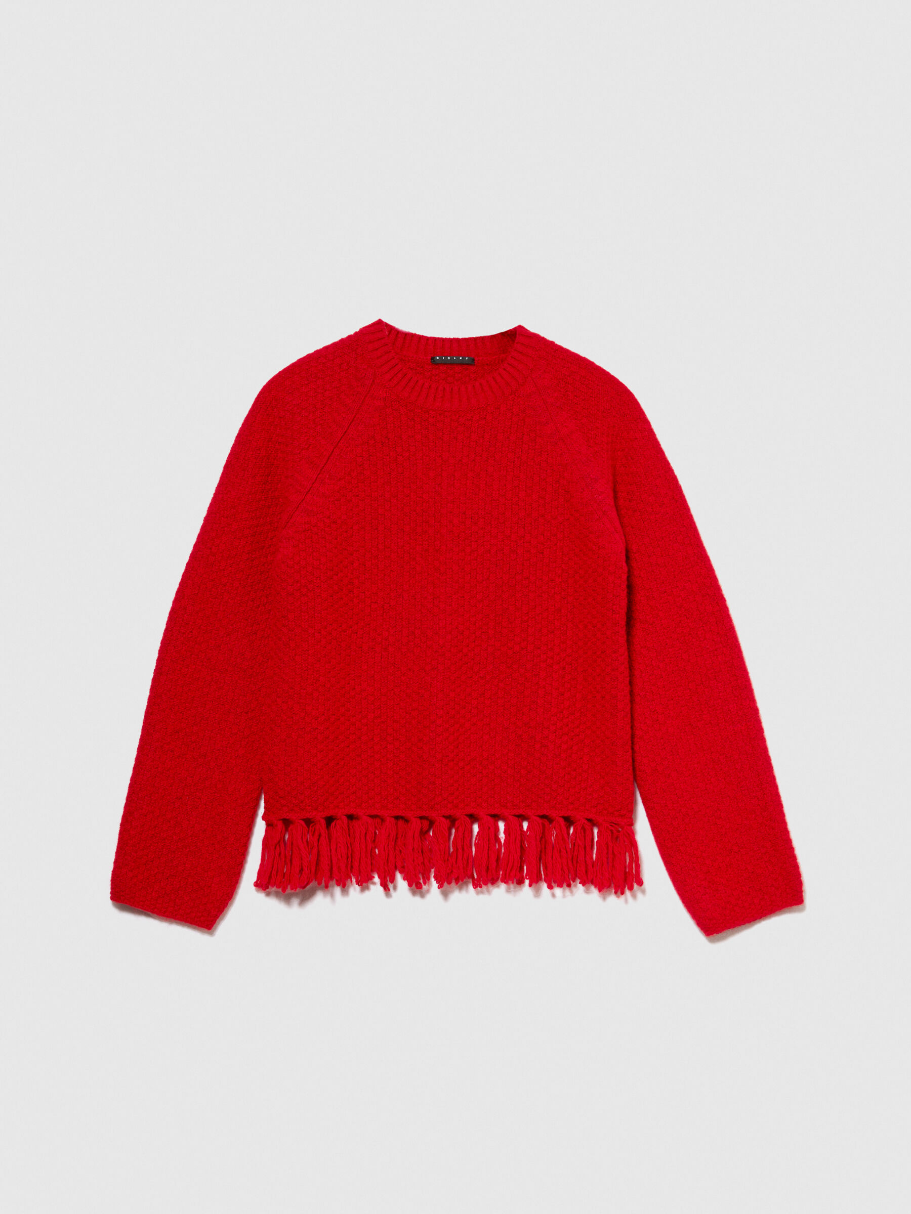 Maglia con frange Rosso Donna Sisley