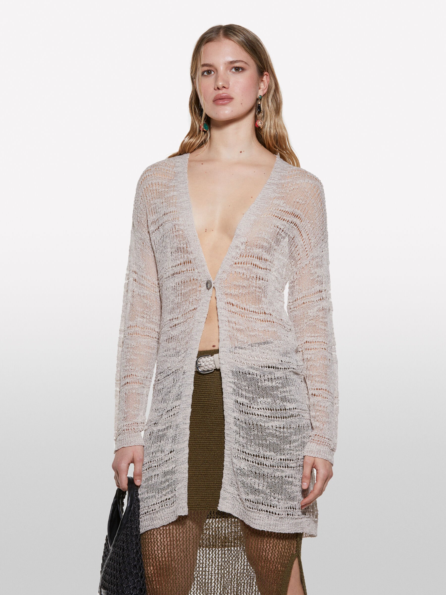 merci♡ Shaggy cardigan♡beige Miękkie, otulające i stworzone na pierwsze chłodniejsze dni