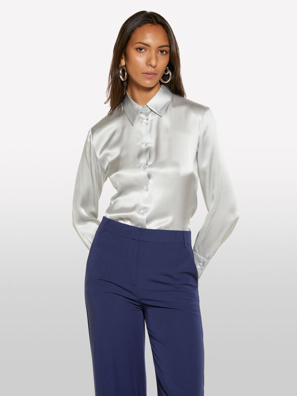 Camicia grigio chiaro in seta - camicie da donna | Sisley