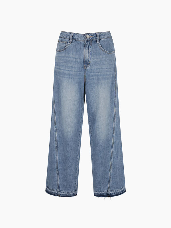 Jeans blu dritti con fondo sfrangiato - sisley k jeans regular | Sisley K