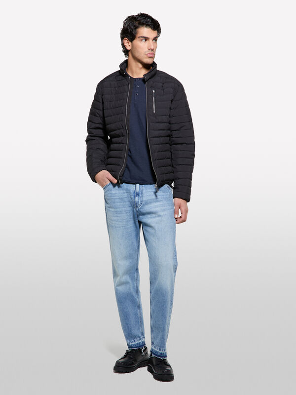 Giubbotto imbottito biker nero - piumini e giacche imbottite da uomo | Sisley