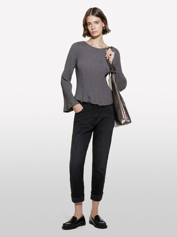 Jeans Lima nero slim carrot fit - jeans carrot fit da donna | Sisley