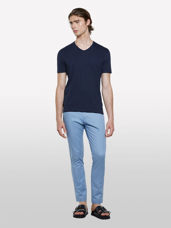 T-shirt slim fit blu scuro T-shirt slim fit blu scuro - t-shirt a manica corta da uomo | Sisley