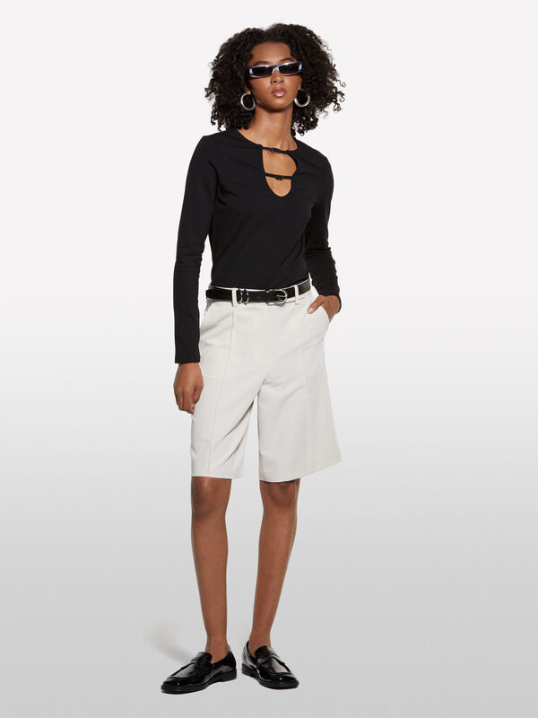 Bermuda beige relaxed fit - pantaloni shorts da donna | Sisley