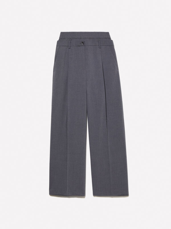 Pantaloni grigio scuro con boxer  - pantaloni palazzo da donna | Sisley
