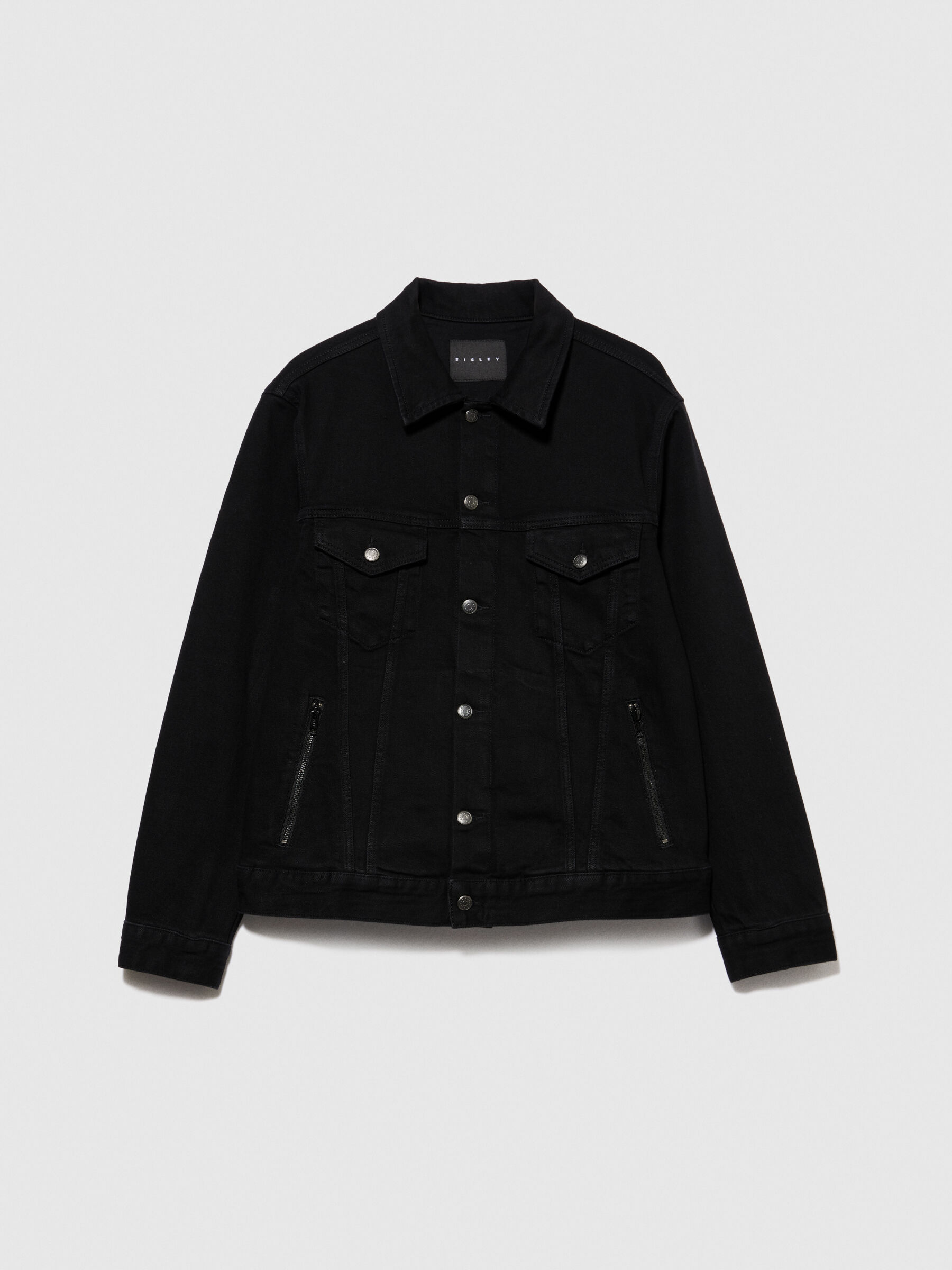 Giubbotto di jeans slim fit Nero Uomo Sisley